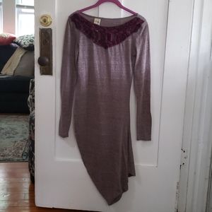 Free People Long Sleeved Asymmetrical Dress S